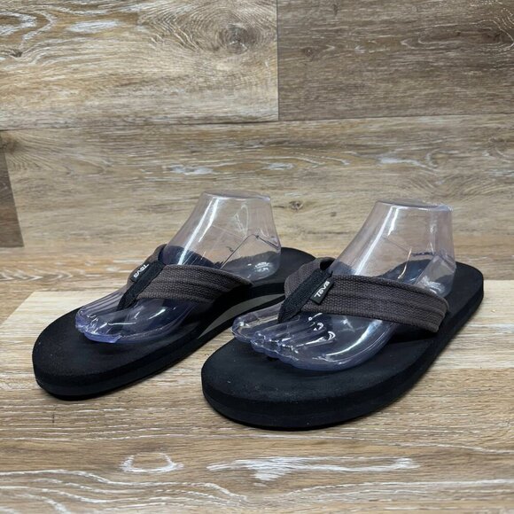 Teva Mush II Canvas Brown Flip Flops Men's Size 10 - Picture 1 of 6